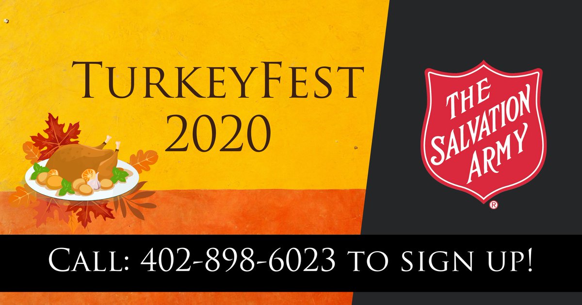 salarmyomaha's tweet photo. If you’re 60 or older and in need of a Thanksgiving meal, you can sign up by calling 402-898-6023. Calls will be accepted until 12:00 p.m. on Friday, Nov. 20 or until all meals have been reserved. Phone lines are open Monday through Friday from 9 a.m. to 3 p.m. #TurkeyFest https://t.co/JC2SB7iRkh