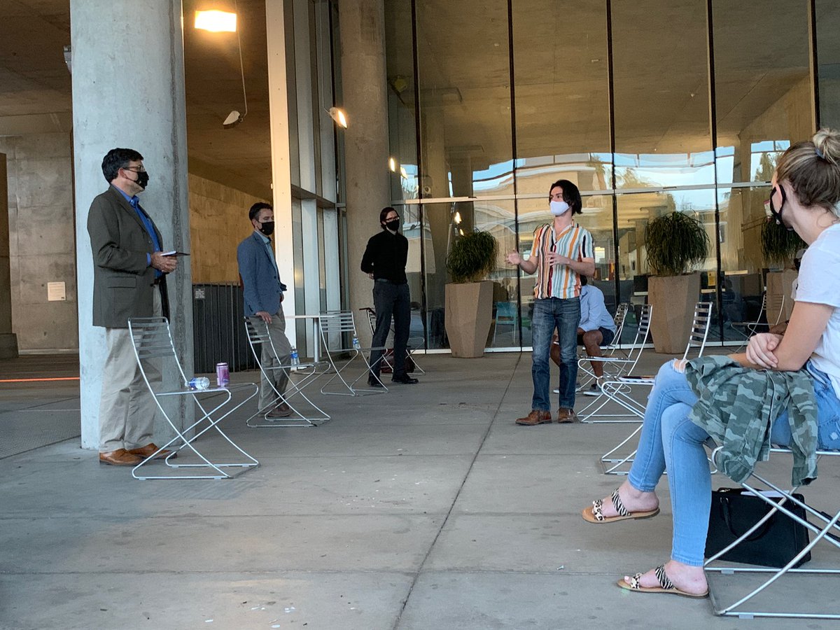 ASU_SCETL's tweet photo. Our faculty hosted a small (and socially distanced) gathering on @ASU Tempe campus for our students to discuss the election. #sundevilsvote https://t.co/Vtv6tp7A96