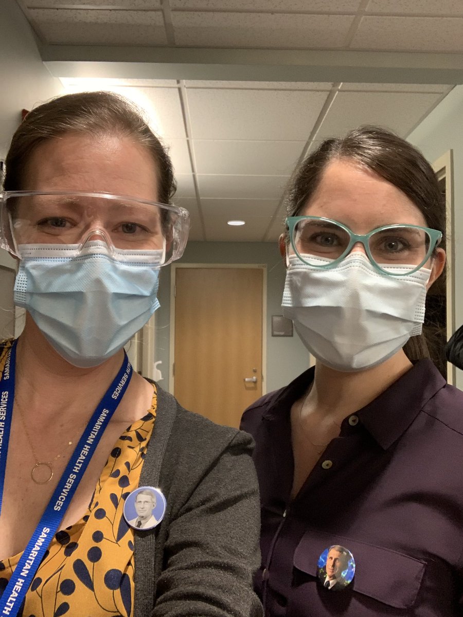 sohasbun's tweet photo. When your patient’s wife gives you homemade Dr. Fauci pins you rock them with pride, knowing @DBelardoMD would approve. 😂 https://t.co/UXSMx6eoM8