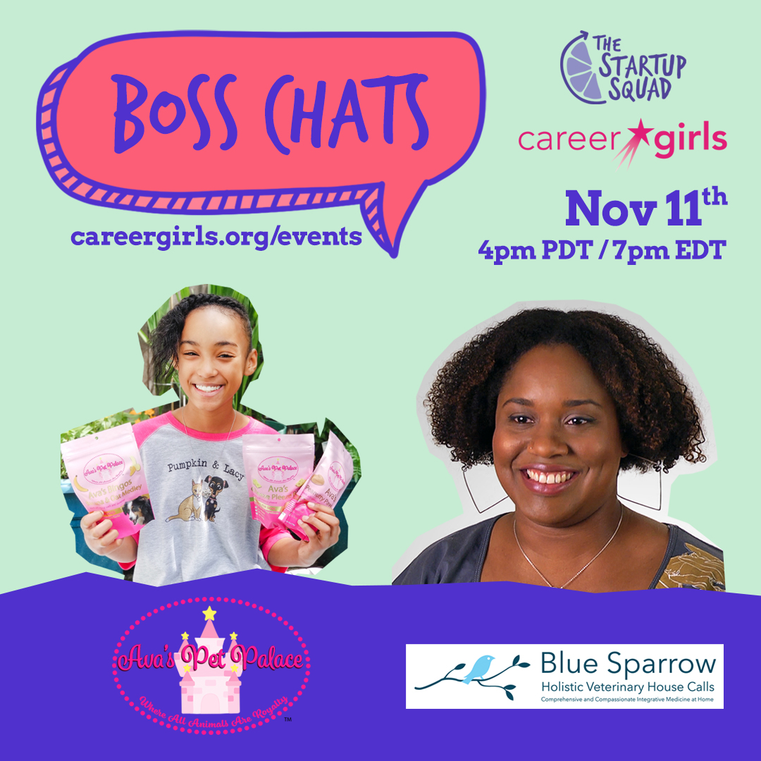 thestartupsquad's tweet photo. 🐾Calling all pet lovers! Our next Boss Chats will be with two entrepreneurs in the pet care industry. Hear advice & experiences from girlpreneur @avaspetpalace and @careergirlsorg role model, veterinarian Dr. Araba Oglesby. Register at https://t.co/dsyIZAvRys.
#webinarforkids https://t.co/Gsk1lHaD58