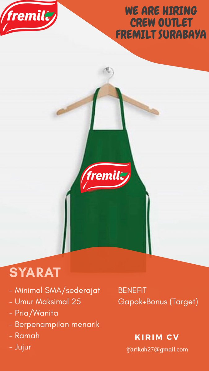 Hallo temen-temen, untuk para pencari rejeki. Bisa up ya terutama yang berdomisili di surabaya dan sekitarnya. Aku tunggu kamu gabung di fremilt surabaya ❤️🥰