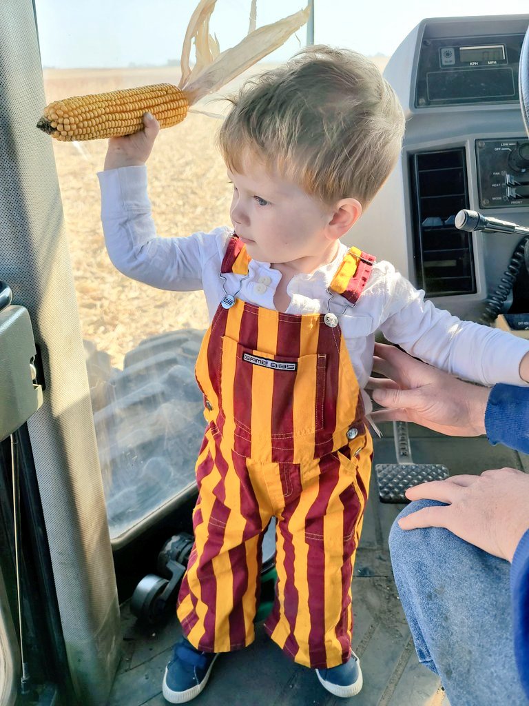 CycloneATH's tweet photo. Cyclone bibs in the tractor, now that's Farm Strong STYLE! 🚜 Show us how you represent Iowa State on your farm using #CyFarm and you could be featured on the video board at Jack Trice Stadium during the game Saturday! https://t.co/NaREELxDPf