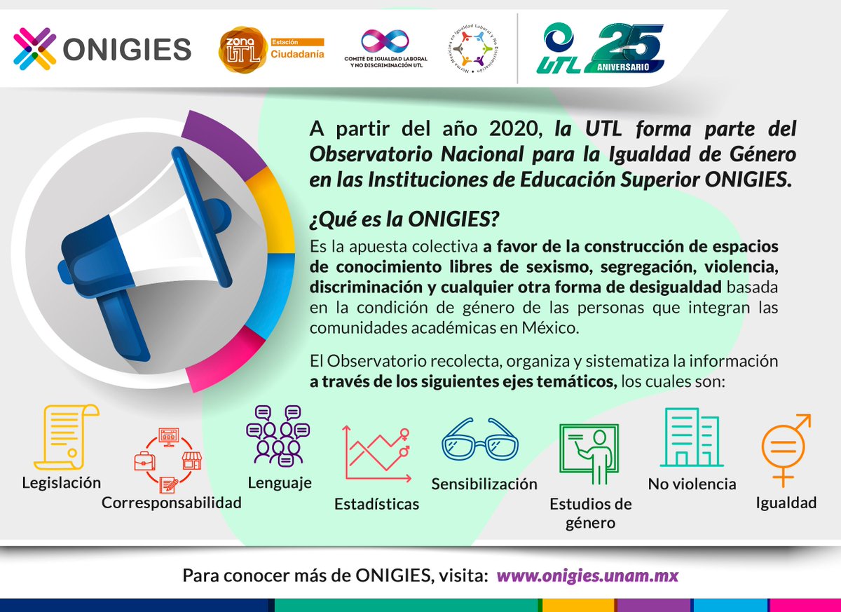 UTLmex's tweet photo. 📣 ¿Sabías que la #UTL forma parte del Observatorio Nacional para la Igualdad de Género en las Instituciones de Educación Superior ONIGIES? #SomosComunidadUTL #OrgulloUTL https://t.co/6cMQWRGRIS