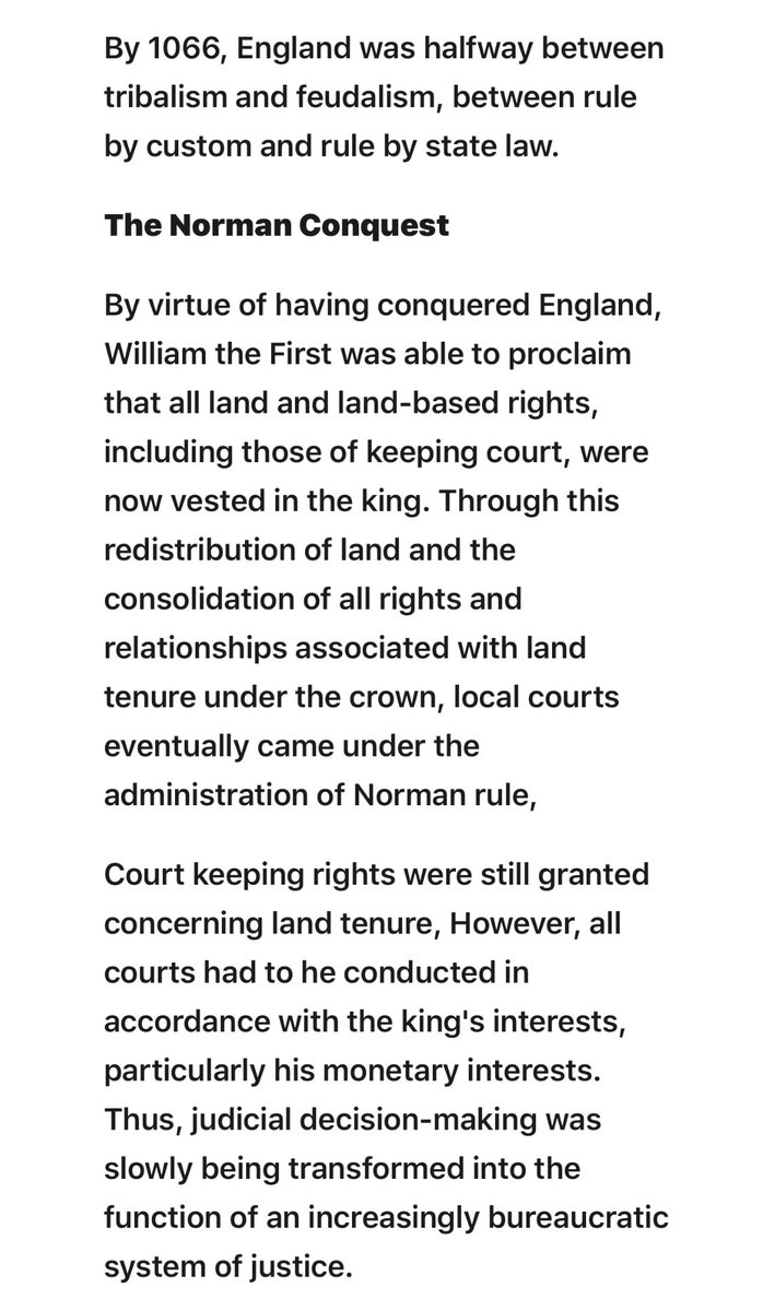 Based on customs, traditions & beliefs of British royalty & feudal lords in the Middle Ages, common law is a system to ensure control of power, collection of compensation due to ownership of the means of production, & that order is maintained for the divinely appointed regent.