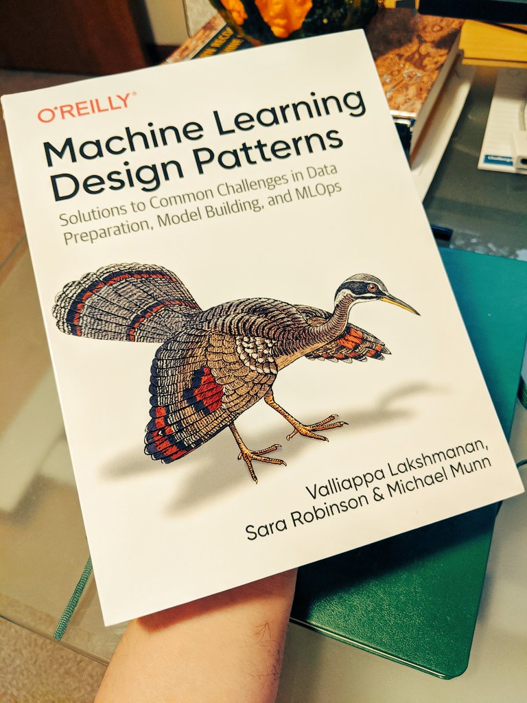 AnupMishraTech's tweet image. Just got my new ml design patterns book! I really wanted to read it to get a complete overview of mlops best practices. Looks promising. More updates soon! 
Thanks for writing it @SRobTweets
#ml #mlops #NewBookThursday