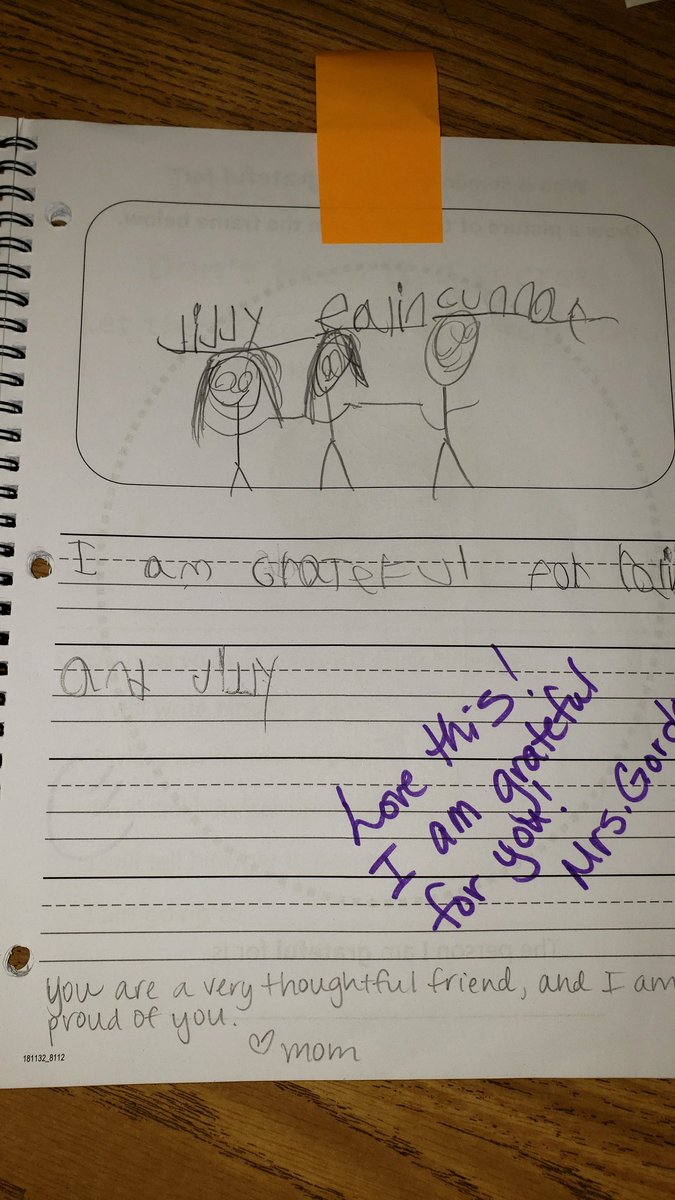 sleevemama's tweet photo. I was very excited to read the interactions between students and parents in the journals sent home yesterday! The students were so excited that they wanted to take them home again tonight! Almost everyone participated @MRegan0123 @SandiHarrison22 @CherokeeSchools  @Hasty_Huskies https://t.co/oO66ZPHzba
