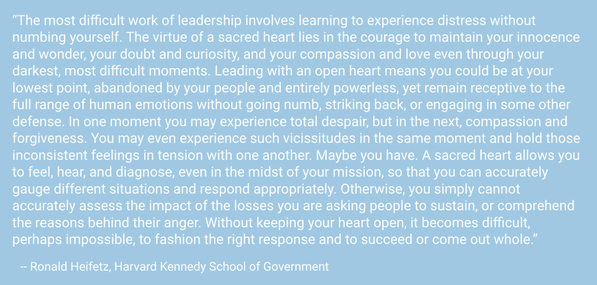 kelly_freiheit's tweet photo. A5: The portion around "leading with an open heart" - it really hit me hard around conversations I've had with district leaders and my own internal teams at @EdElements. Powerful. #NELEEDchat https://t.co/tlJh6bsEkK