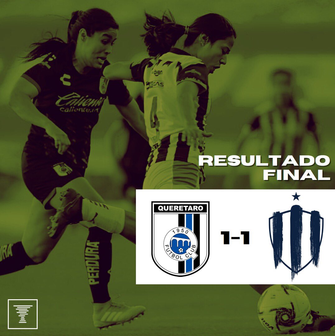 campeonasmx's tweet photo. #QROvsMTY | 🐔 1-1 🤠
90’ ¡TERMINA EL ENCUENTRO!
@GallosFemenil y @Rayadas reparten puntos en el Estadio Corregidora, con goles de Leidy Ramos por las queretanas, y Rebeca Bernal por parte de las de la Sultana.
#JugamosJuntos https://t.co/r8khpGqJqr