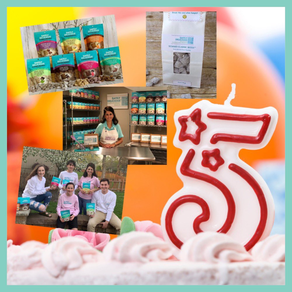 SafelyDelicious's tweet photo. It was 5 years ago this week, when a prayer was answered...the start of Safely Delicious!🎂 Thank you for your continued support!! ❤️
🎂
🎂
🎂
#anniversary #entrepreneur #5years #womanownedbusiness #safelydelicious #snacks #allergyfriendly https://t.co/SP7glXJiji