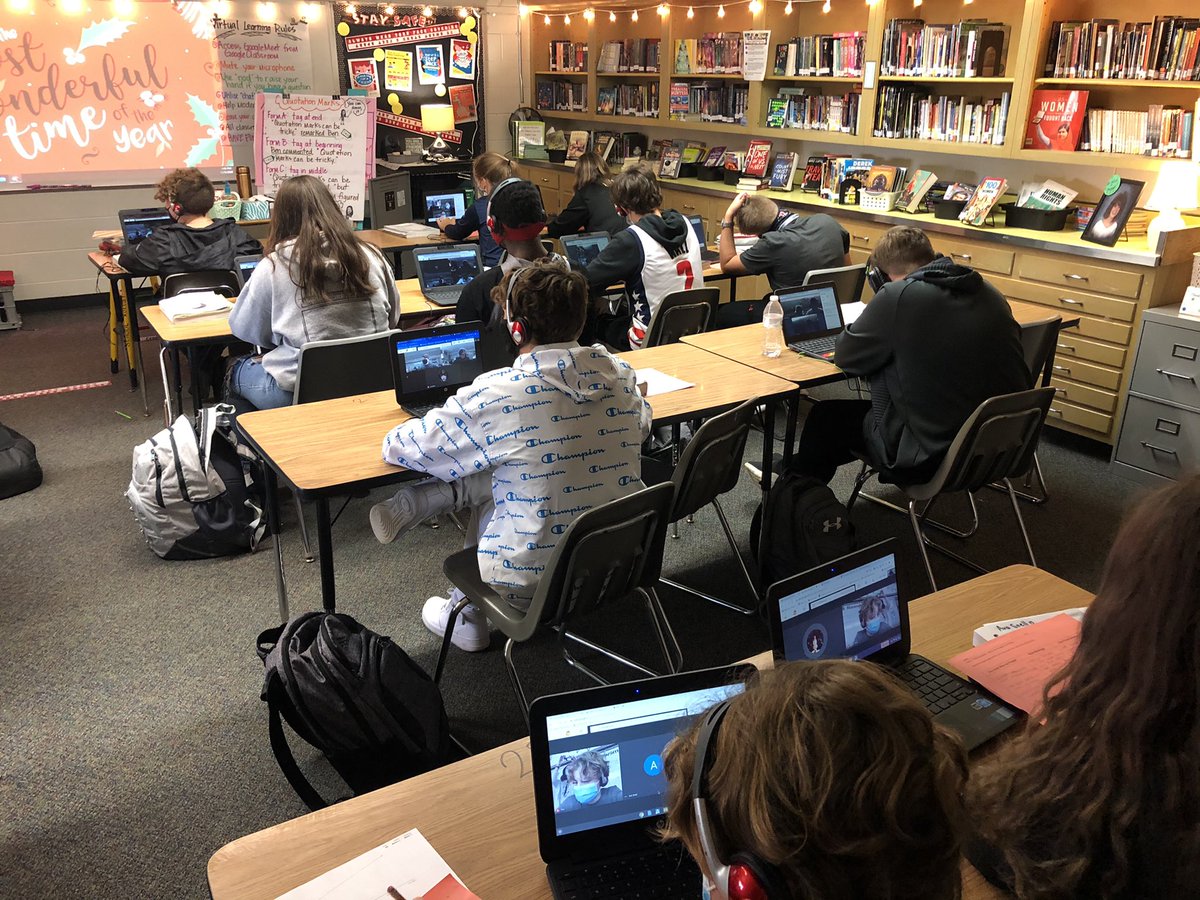 CPSlwilson's tweet photo. Google Meet Breakout Rooms make cooperative learning groups possible - both for in person learners and virtual learners! #thankyougoogle #breakoutrooms #cooperativegroups #middleschoolenglish #diaryofannefrank https://t.co/LnTA5ImLtN