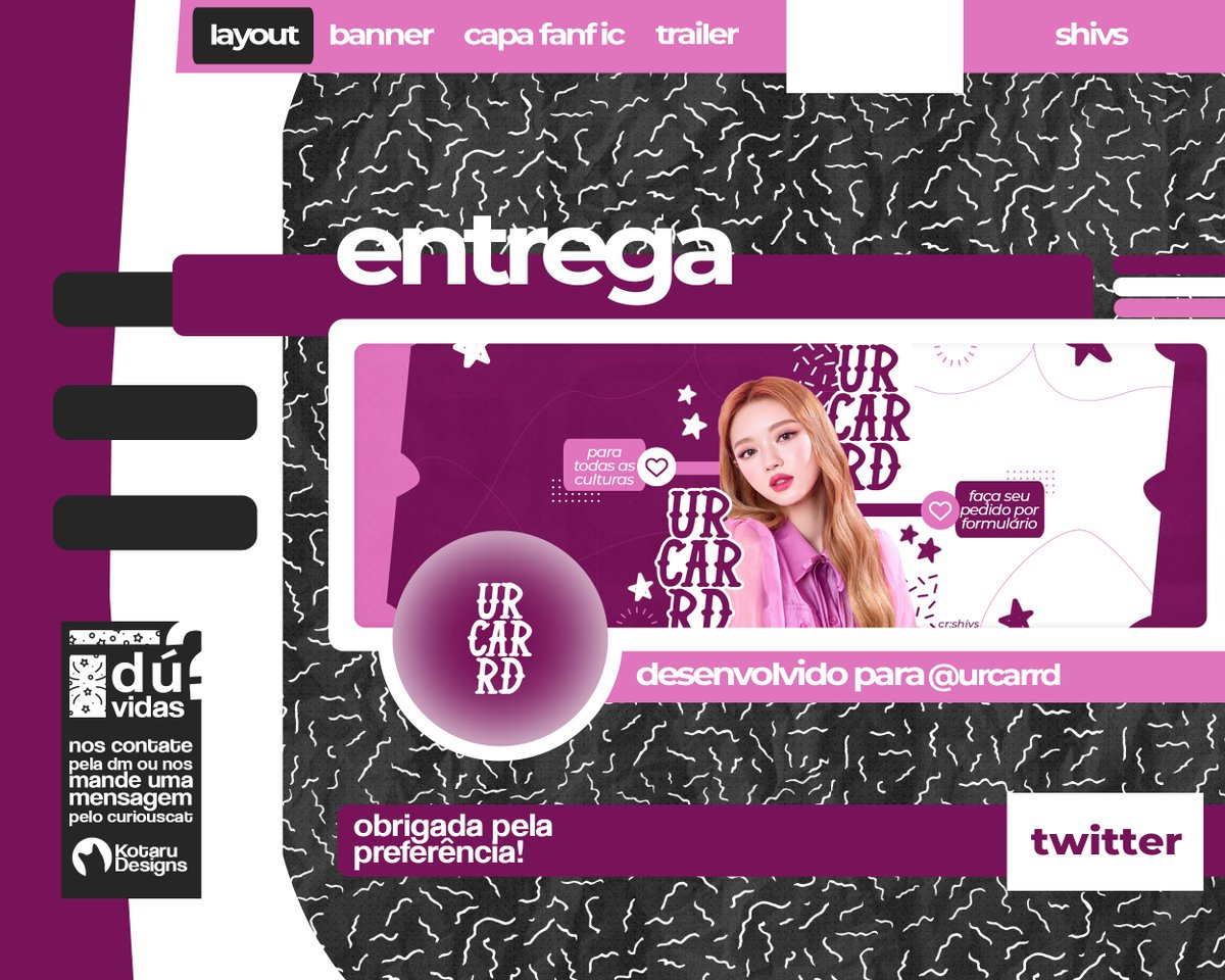| Entrega de layout
       Para: <a href="/urcarrd/">carrd.co</a>

Agradecemos pela preferência :D