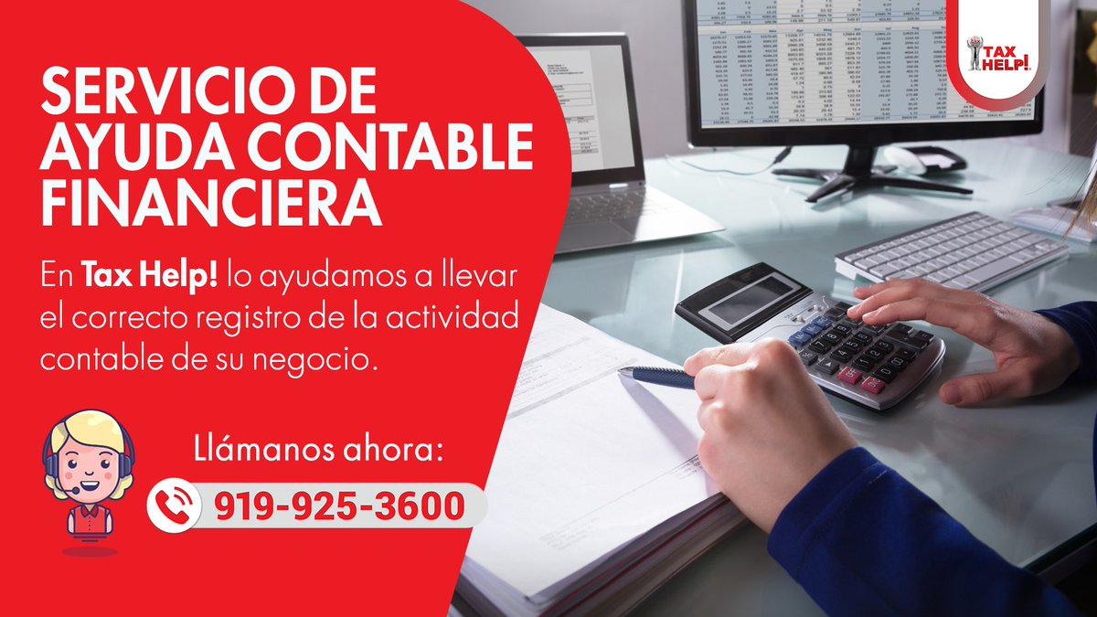 TaxHelpsUs's tweet photo. Tax Help! ✅💵📚✅
Servicio de Contabilidad Profesional para particulares y empresas.

📱☎️ Llámanos ahora: 919-925-3600

#TaxHelp #DeclaracionDeImpuestos #Contabilidad #RaleighNC #Impuestos  #TributosFiscales #ContabilidadPersonal #ContabilidadComercial #ContabilidadFinanciera https://t.co/XJx2y3LXCO