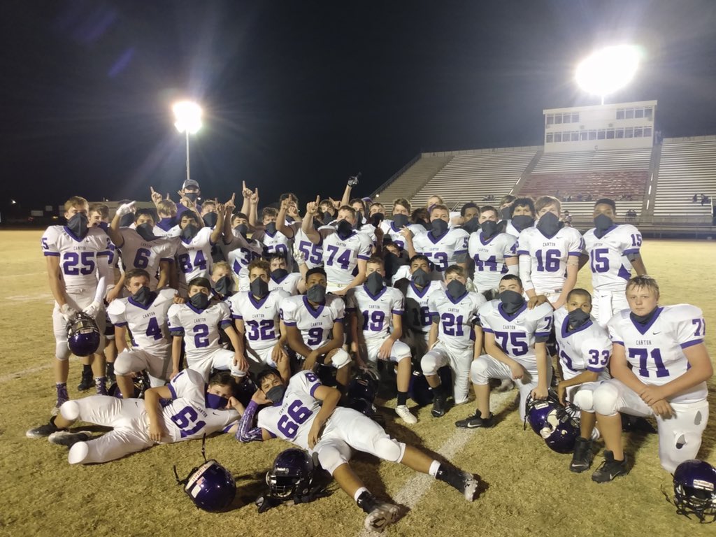CanyonFreshman's tweet photo. The Eagles cap off an undefeated season and district championship with a big win 44-8 over Hereford! The Freshmen Eagles finish the season 9-0! Great group of young men! #PlayfortheC @canyoneagles1 @ticonderoga7 @RabbCoach @JedrekAnderson @todd_winfrey @RushingBilly @CoachDoan https://t.co/7wkMgZpPpI