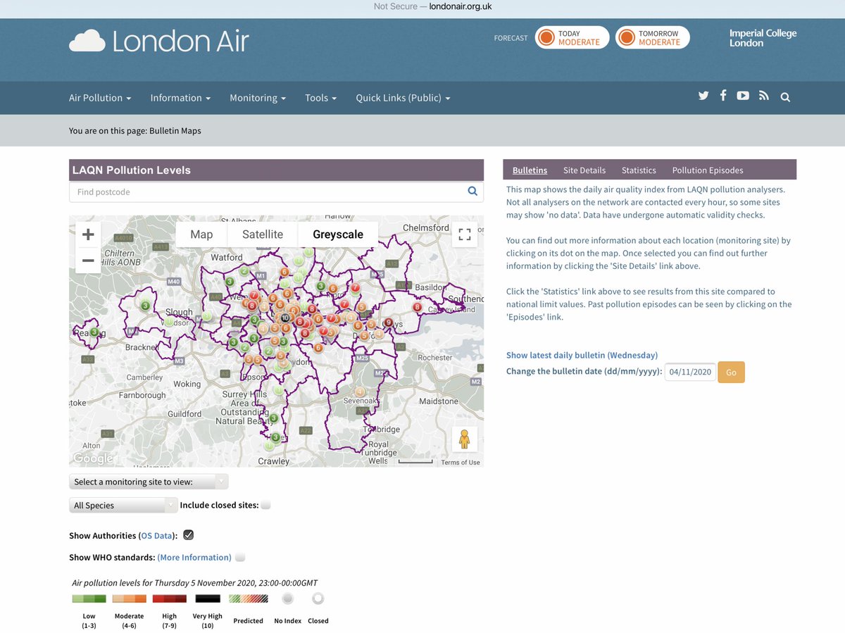 23/... Midnight hourly bulletin for  #GuyFawkesNight 2020 (Thursday 5/11). Millions of people may be breathing this deadly cocktail of particles and metals for several days in still air. It was the first day of  #Lockdown2! cc  @bwebster135  @dpcarrington  @RHarrabin  @adamvaughan_uk