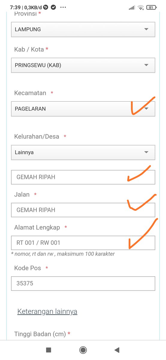 engdo's tweet photo. @BKNgoid 
Min ijin konfirmasi
Ada beberapa masalah dalam pengisian DRH
1. Saat mengisi alamat
Saat pengisian isi nya benar,,,antara kecamatan dan kabupaten,,tetapi setelah dicetak hasil nya terbalik. https://t.co/qHo5iNu0OD