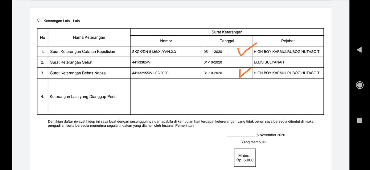 engdo's tweet photo. @BKNgoid 

2. Saat pengisian nama pejabat di skck dan surat bebas napza.
Saat pengisian benar sesuai keterangan di surat...
Saat dicetak nama pejabat nya jadi nama pejabat yg surat bebas napza semua di skck dan di surat bebas napza. https://t.co/V7ugX9r6E9