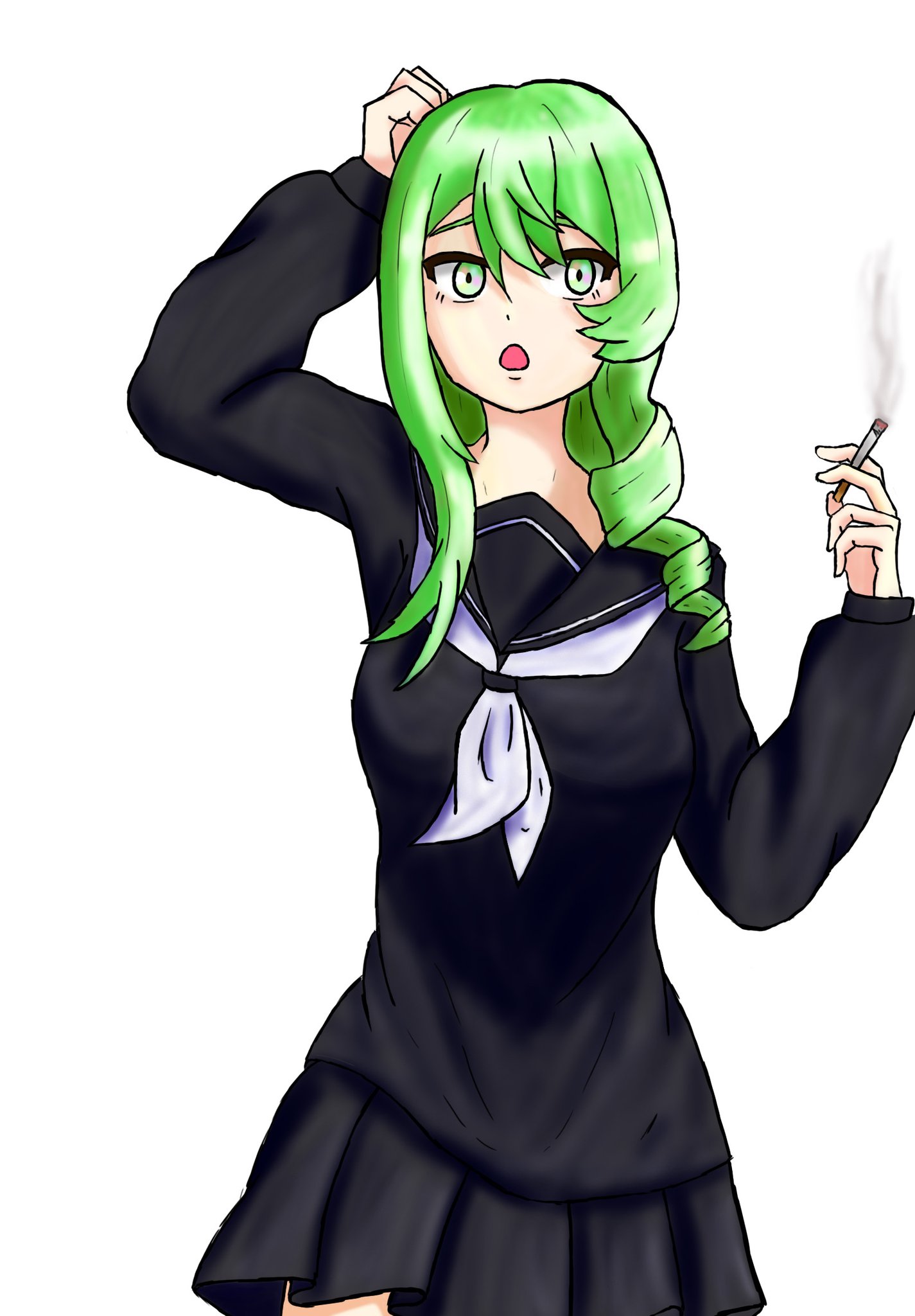 تويتر 描韻実華 Mika Kain على تويتر タバ娘 タバコを吸う女の子 未成年はタバコ吸ったらいかんよ 髪型は コンパス の メグメグ の髪型を参考にしました 髪色は 好きな色です 好きなのは ちょっと暗い緑だけどね アシンメトリーの髪型って好きだわ