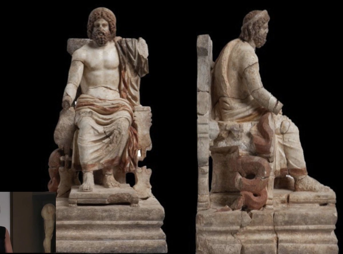 Hey  #CLST6! For this  #CYO3  #identity, I watched a webinar from Dr. Ioulia Tzonou and Eleni Gizas about the Sanctuary of Asklepios in Ancient Corinth (a). Asklepios is the son of Apollo and a mortal woman, who was trained in medicine and healing by the centaur Chiron.