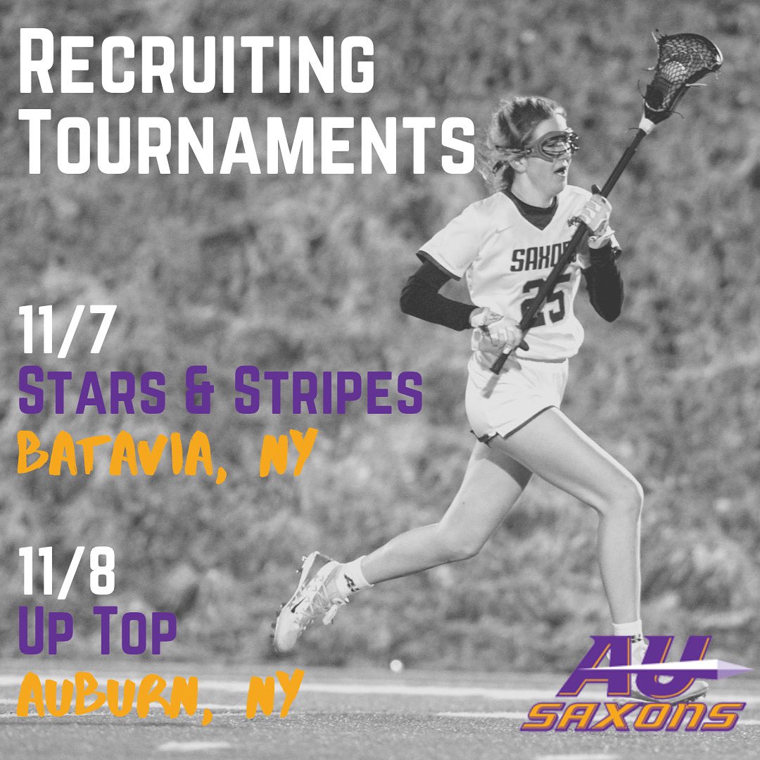 AU_Wlax's tweet photo. We will be recruiting this weekend at Stars &amp; Stripes and Up Top! Hope to see you there! 
#AULAX #FutureSaxons 🗡 #nylax https://t.co/TYF7478slH