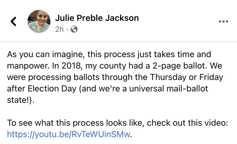 jmpreble's tweet photo. Why do mail ballots take longer to process? The answer is in the images below. I’m the comms specialist for a large CO county’s Elections Dept. Communicating this info to voters is legitimately my job. Video from post:  https://t.co/1UULLK82Qy #ElectionResults2020 https://t.co/J8NfO2R1Nh