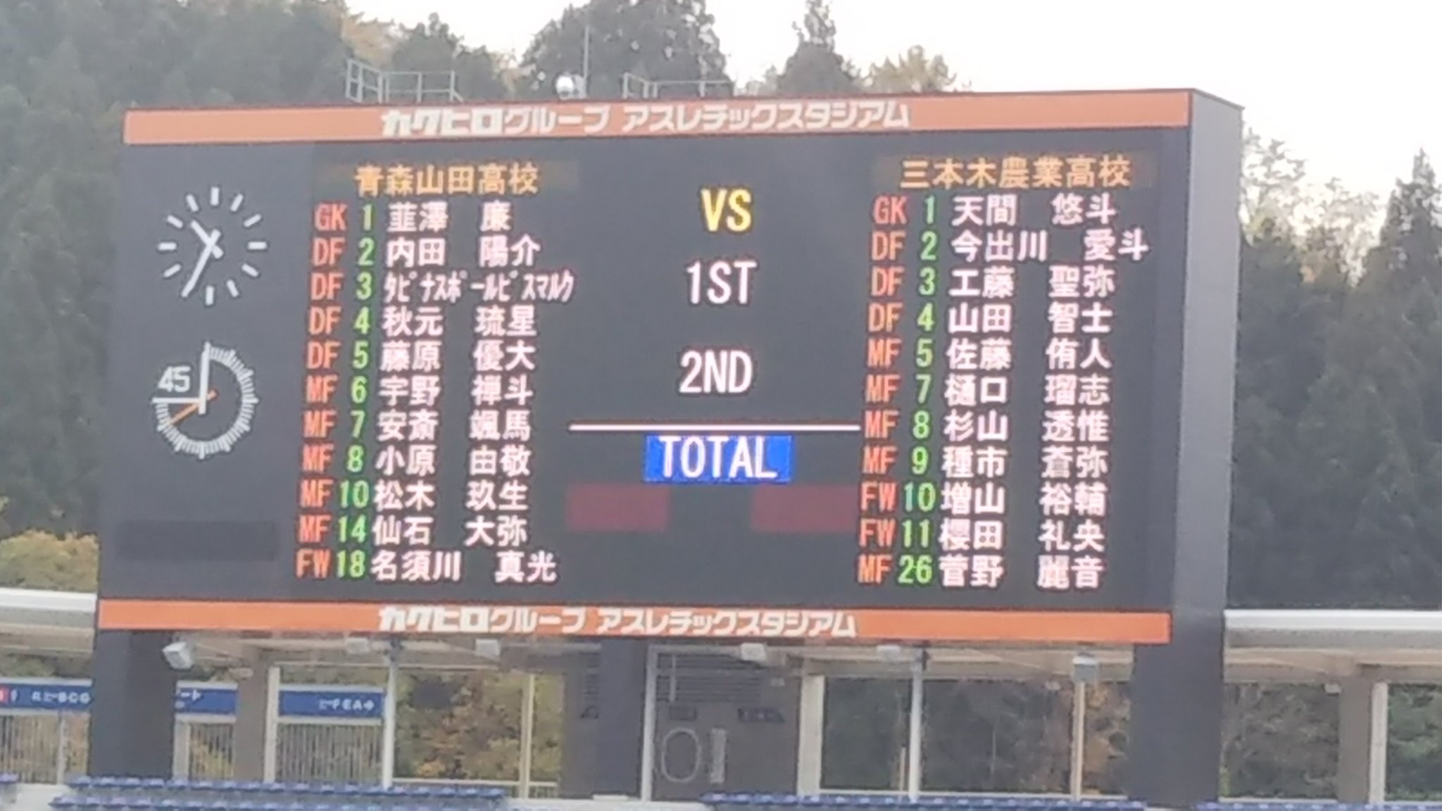 Aomori Goal 第99回全国高校サッカー選手権青森県大会準決勝第一試合 青森山田高校vs三本木農業高校 キックオフです