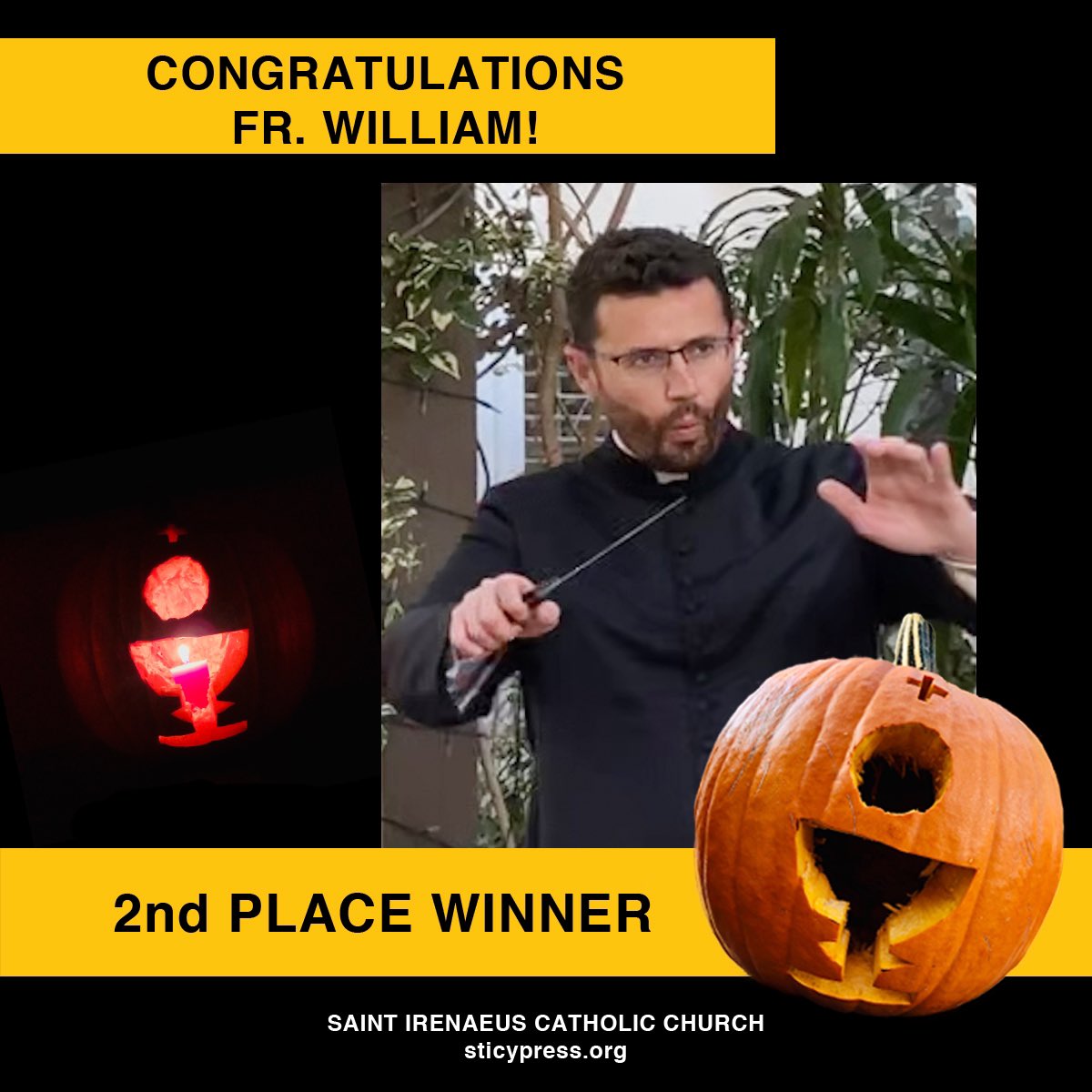 STIRENAEUS's tweet photo. Fr. Scott from St. Hedwig got 322 votes and our very own Fr. William came in 2nd with 199 votes! Congrats to both! https://t.co/LSUagIEoRL