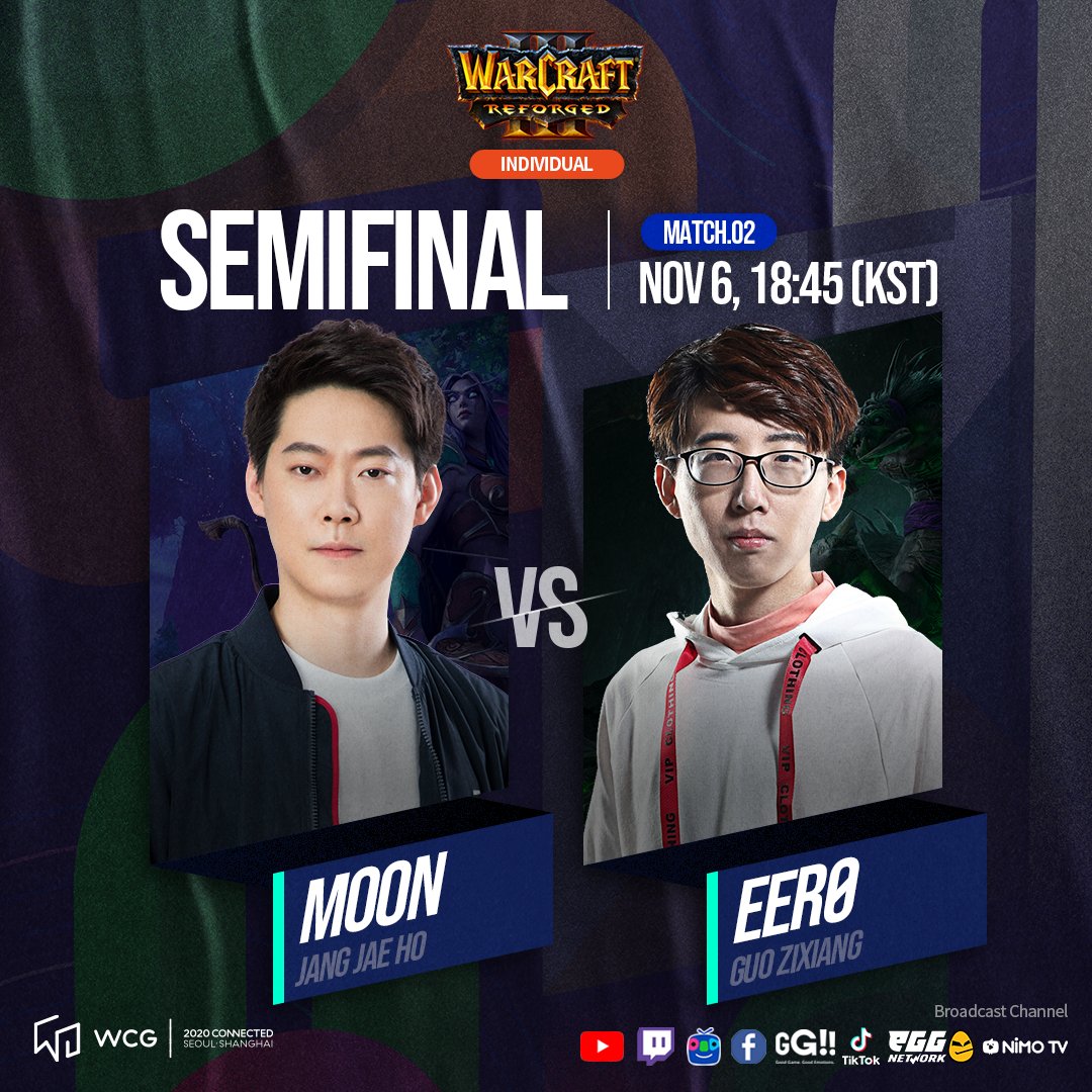 WCG_Contents's tweet photo. [WCG2020 GRAND FINAL: Day 2, Semifinals]

#FIFAonline4
12:45 Spring vs Ice

#Warcraft3 Individual
16:45 Coloful vs Fly100%
18:45 Moon vs Eer0

#Honorofkings
14:45 TuT vs QD
20:45 Gz vs XYG

#WCG #WORLDCYBERGAMES #WCGCONNECTED https://t.co/3zM3AqSs2d
