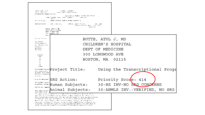 My first K award proposal score, back when 100 = best, 500 = worst, and they didn't triage. This probably should have been thrown out. But I'm doing ok now . Resist, survive, then thrive.