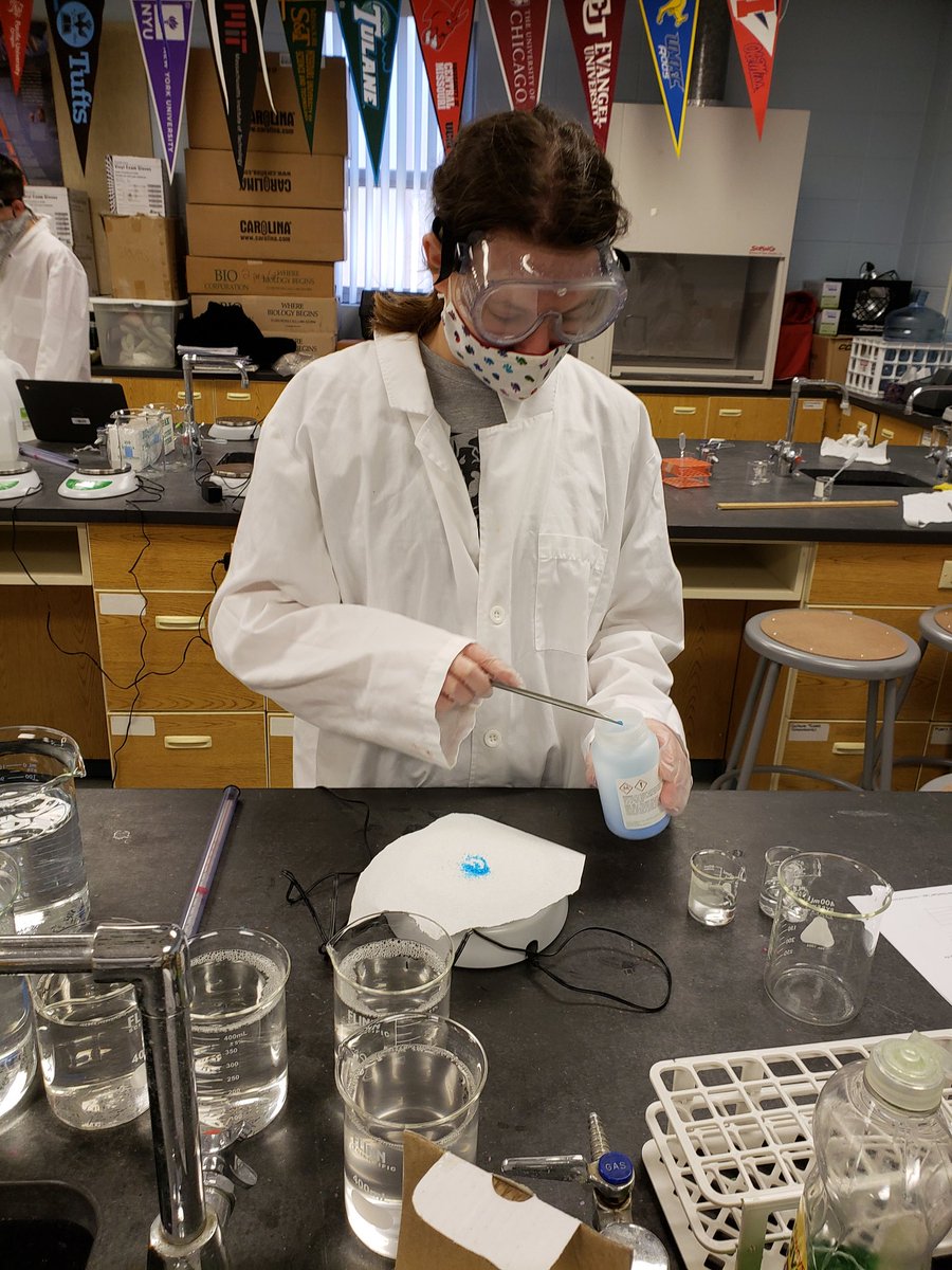 noscals's tweet photo. #chem2 investigating different variables that affect solution formation @GalenaRII #chemistry #labsin2020 #ppe https://t.co/TNmPS2kOZe