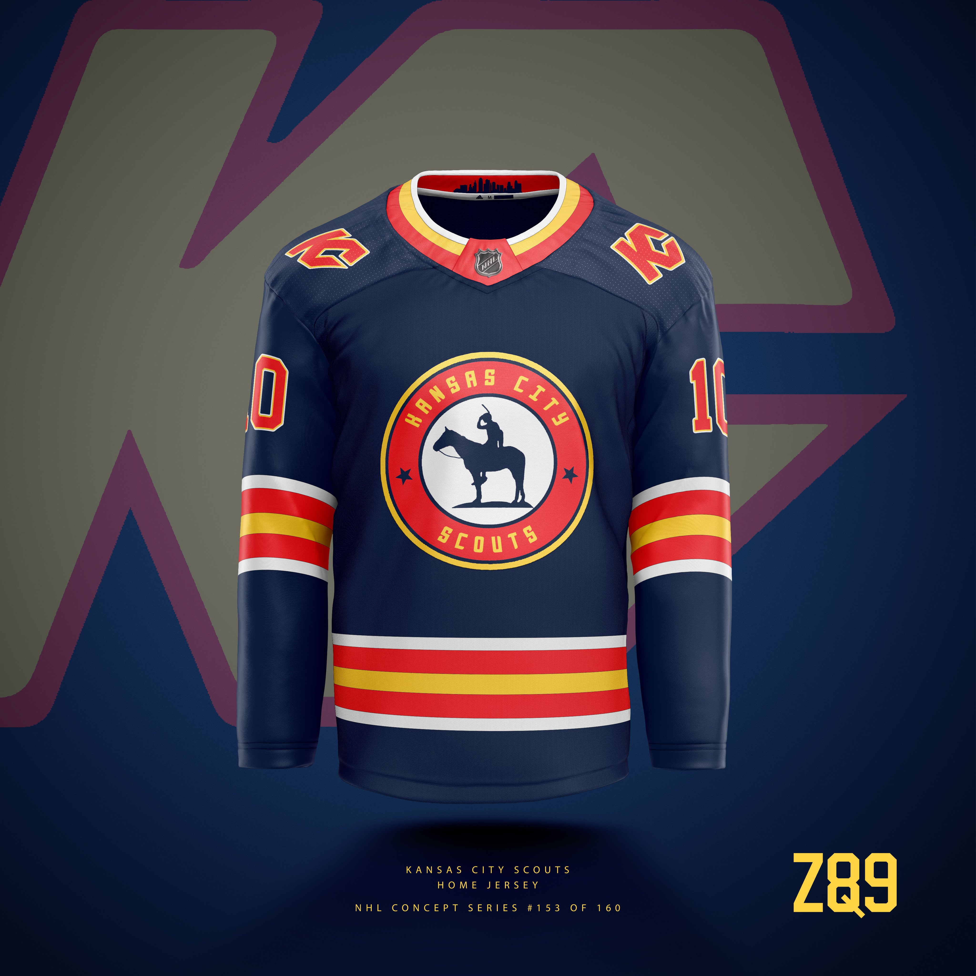 Z89Design on X: Kansas City Scouts #ColorTown concept! For this one, I  went back to their classic color scheme, combined with the newer NAHL logo  as the main crest. The town element