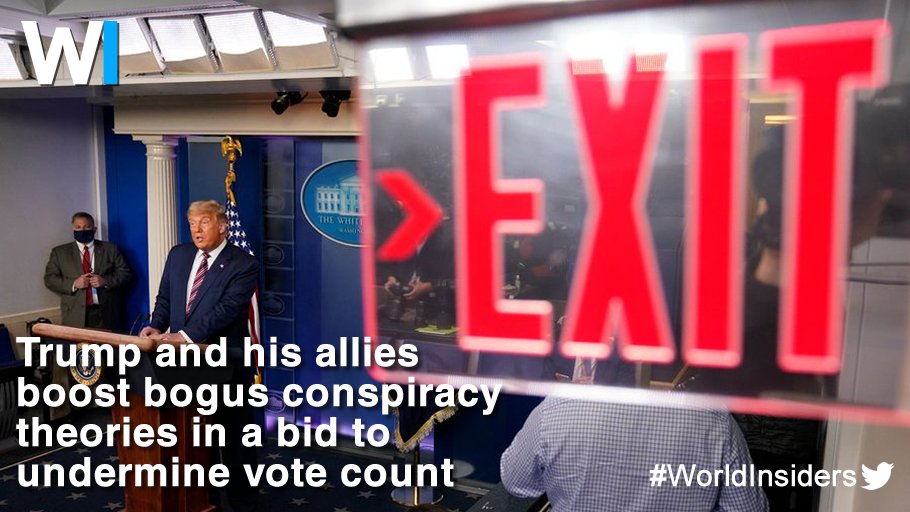 World_Insiders's tweet photo. Without evidence, President Trump used the White House briefing room to claim that he is being deprived of the presidency #Election2020 #SpinOffAmerica #Trump #Biden #WI #WorldInsiders https://t.co/mw7rnmsjSw