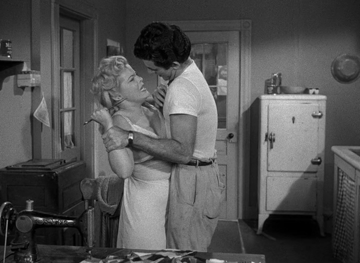 As with Pickup, Haas is unflinchingly realistic about the harsh realities faced by beautiful women. Labelled a "bad girl" because she has a baby (supposedly out of wedlock), Moore is repeatedly hit on by scumbags like this guy (who's only in this one scene).  #Noirvember  #Bait
