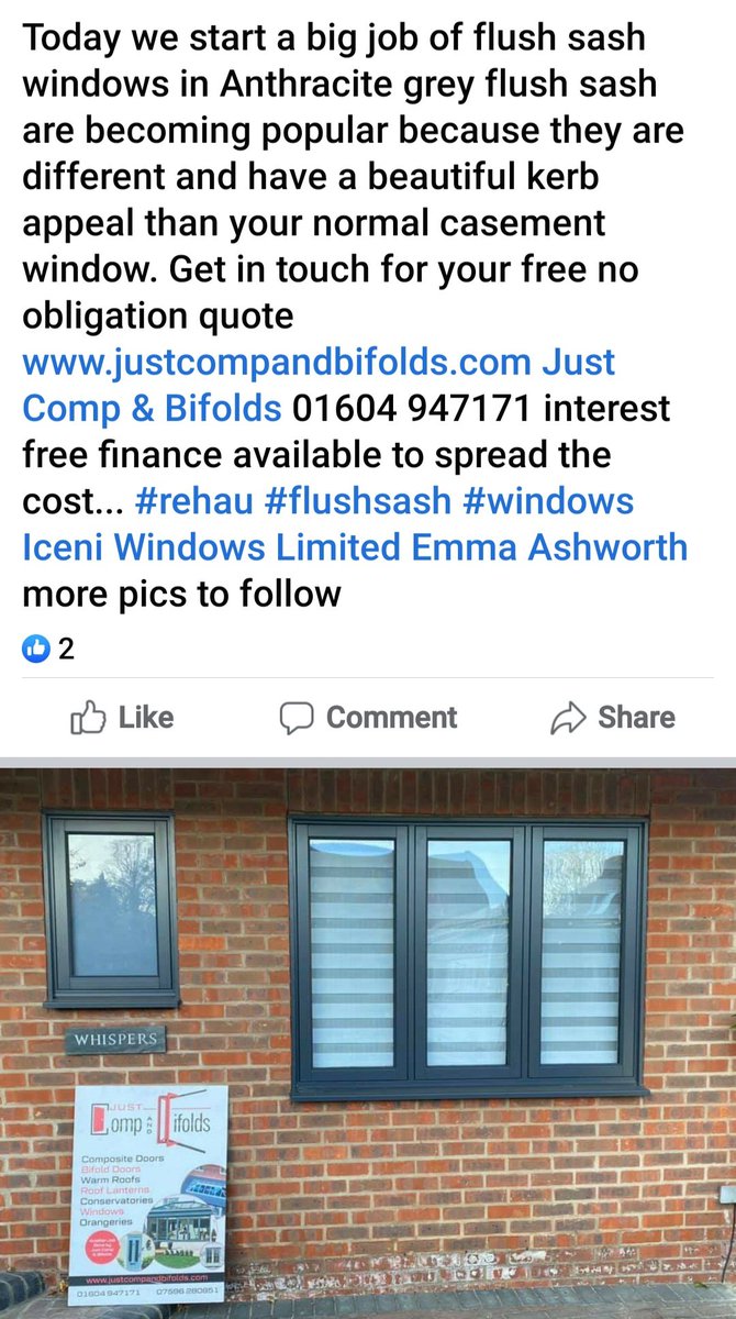 Lovely anthracite grey <a href="/REHAUWindows/">REHAU Windows UK</a> rio flush windows with mechanical welds manufactured by <a href="/IceniWindows/">Iceni Windows Ltd</a> and fitted by just composites and bifolds 
#rehau #flush #manufacturing