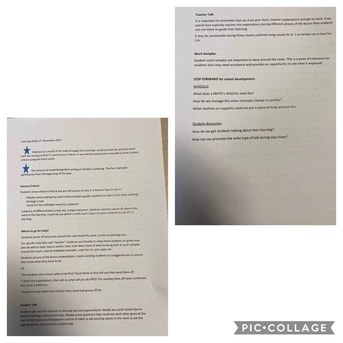 PublicTarro's tweet photo. Learning walks and talk. What a great way to engage in dialogue with students and colleagues about how learning is happening and what we can improve on. Looking forward to the next week when we do it again @LynSharratt #VLinaction #learningconverations https://t.co/3HayqQDJg9