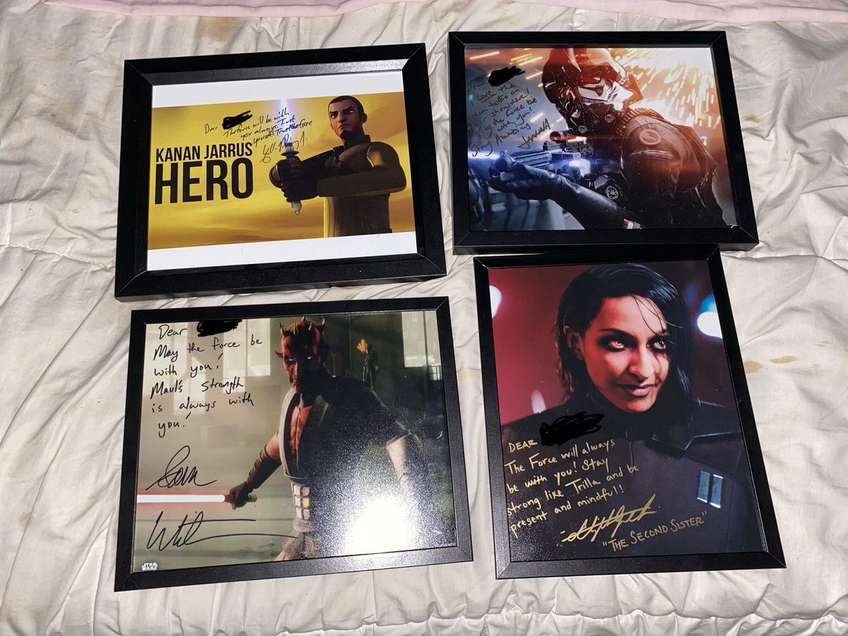 maul516's tweet photo. The last of my signed pictures arrived today, in Darth Maul picture signed by Sam Witwer! The Kanan one arrived in September &amp; the other 3 arrived within this last week! Thanks so much to @TheEliGru @SamWitwer @Janina &amp; @RealFPJr for signing these! This means so much to me ❤️❤️ https://t.co/8LIJRB771H
