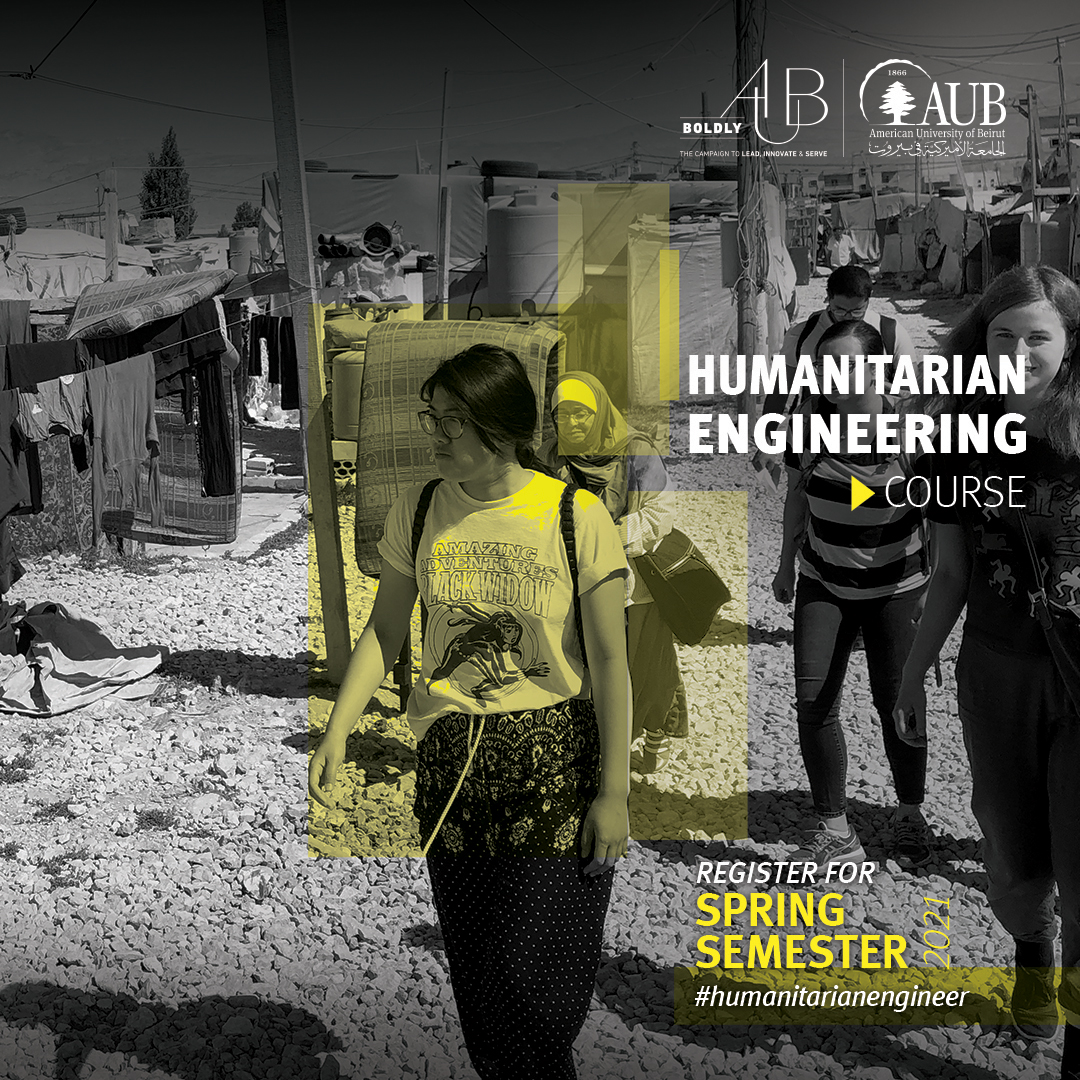 Ever wanted to #innovate solutions that could help ease health challenges faced in protracted crises?
Become a #humanitarianengineer &amp; register for the course offered by <a href="/FHS_AUB/">Faculty of Health Sciences at AUB</a>, <a href="/MSFEA_AUB/">MSFEA</a>, <a href="/BUPHERS/">BU Humanitarian Engineering & Refugee Studies</a>!

For more: bit.ly/2QhwUOu

<a href="/AUB_Lebanon/">American University of Beirut</a>