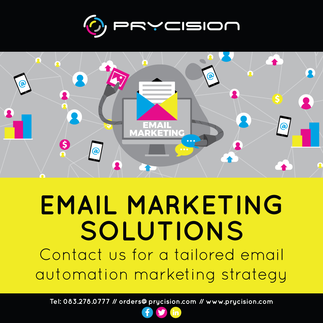 #EmailMarketing is one of the best strategies to implement when it comes to lead generation. 
We can tailor and automate your email marketing strategy, taking the time, work and hassle out of it for you! Get in touch 👇
prycision.com | info@prycision.com | 083 278 0777