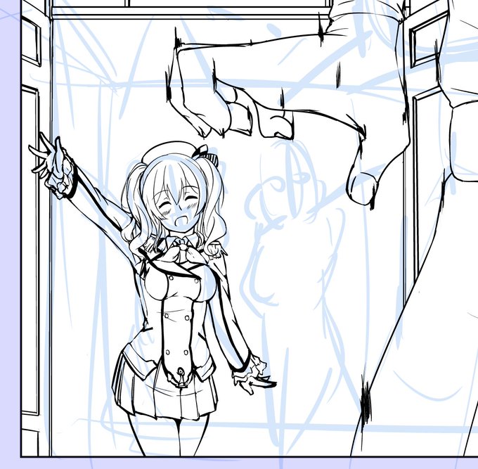 はい鹿島かわいい～(*'Д`)
隣の香取も今日中に描かんと(; ・`ω・')φ 