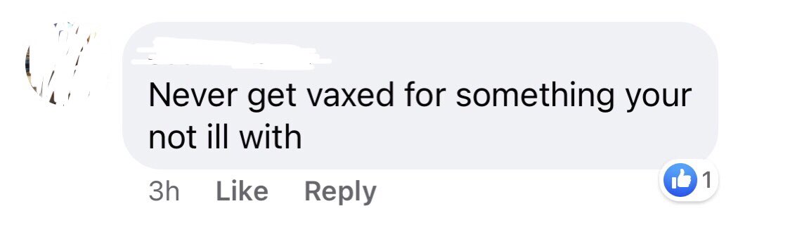 LifeInExcess_'s tweet photo. There’s a Covid anti-vax thread going on on my local Facebook page &amp; the stupidity is spectacular to watch. https://t.co/8KJCgOIeSg