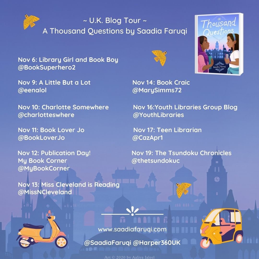 BookSuperhero2's tweet photo. #AThousandQuestions by @SaadiaFaruqi @Harper360UK is a warm-hearted, fast-paced tale of friendship across the class divide in modern Karachi. Make sure you read Saadiaβs piece about how much a childrenβs book can teach us. #Karachi #kidlit
https://t.co/NY9tG4zegO https://t.co/2SnEBuFFgR