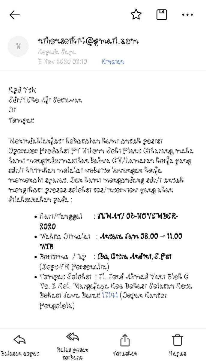 worksfess's tweet photo. work! mau nanya, ini beneran ga ya? takut zonk https://t.co/zEk8CgJHET