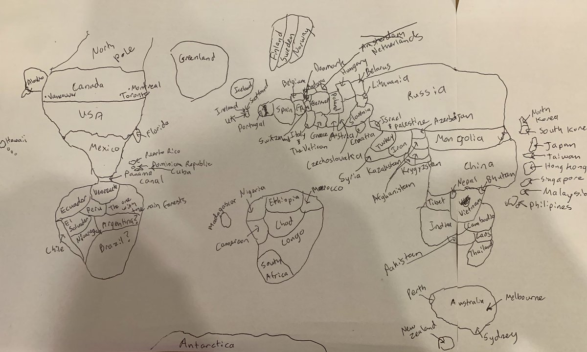 bcrypt's tweet photo. i drew a map of the world from memory!! https://t.co/IQiGtDOMQ0