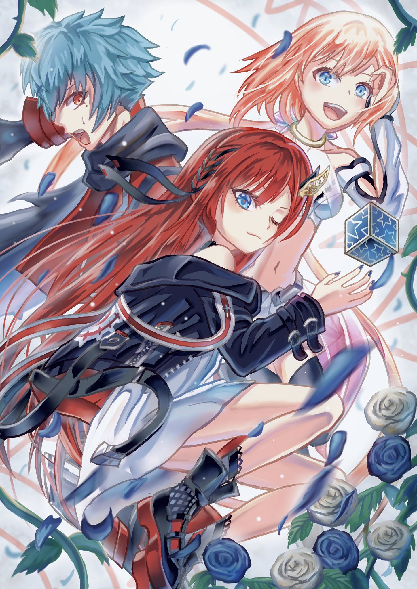 白猫のシオン リクエスト4枚目はキアラさん テンションあがって珍しくドヤ顔になってるキアラ描いてみました レクトが驚いてるのは キアラに手を握られてるからです 隠れてて見えませんけどね 白猫 白猫プロジェクト キアラ レクト リネア