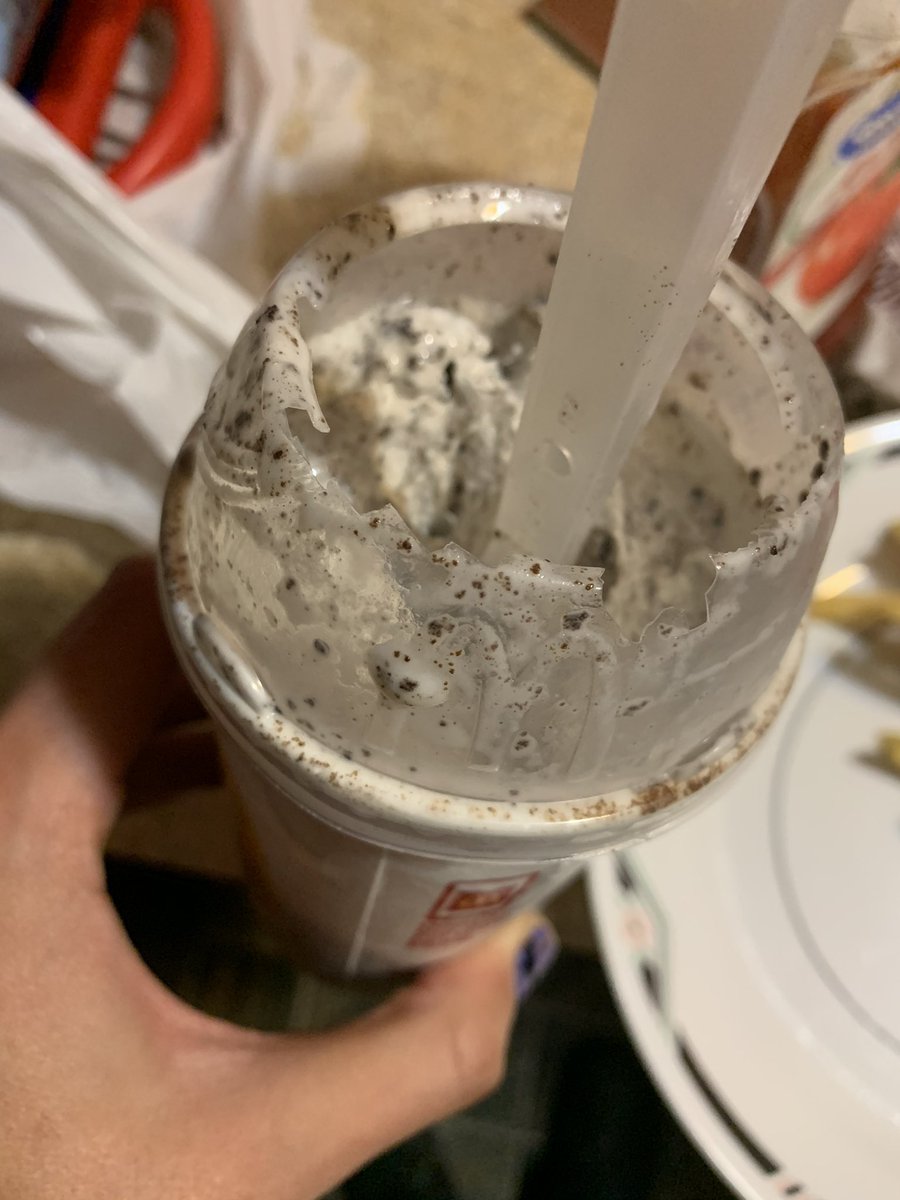 TadychKaylee's tweet photo. I was super jacked that the flurry machine at @McDonalds was working until they blended the plastic top into the flurry. 😂 Are the chunks going to be plastic or Oreos, it’s a surprise. https://t.co/EMg80ayQ1b