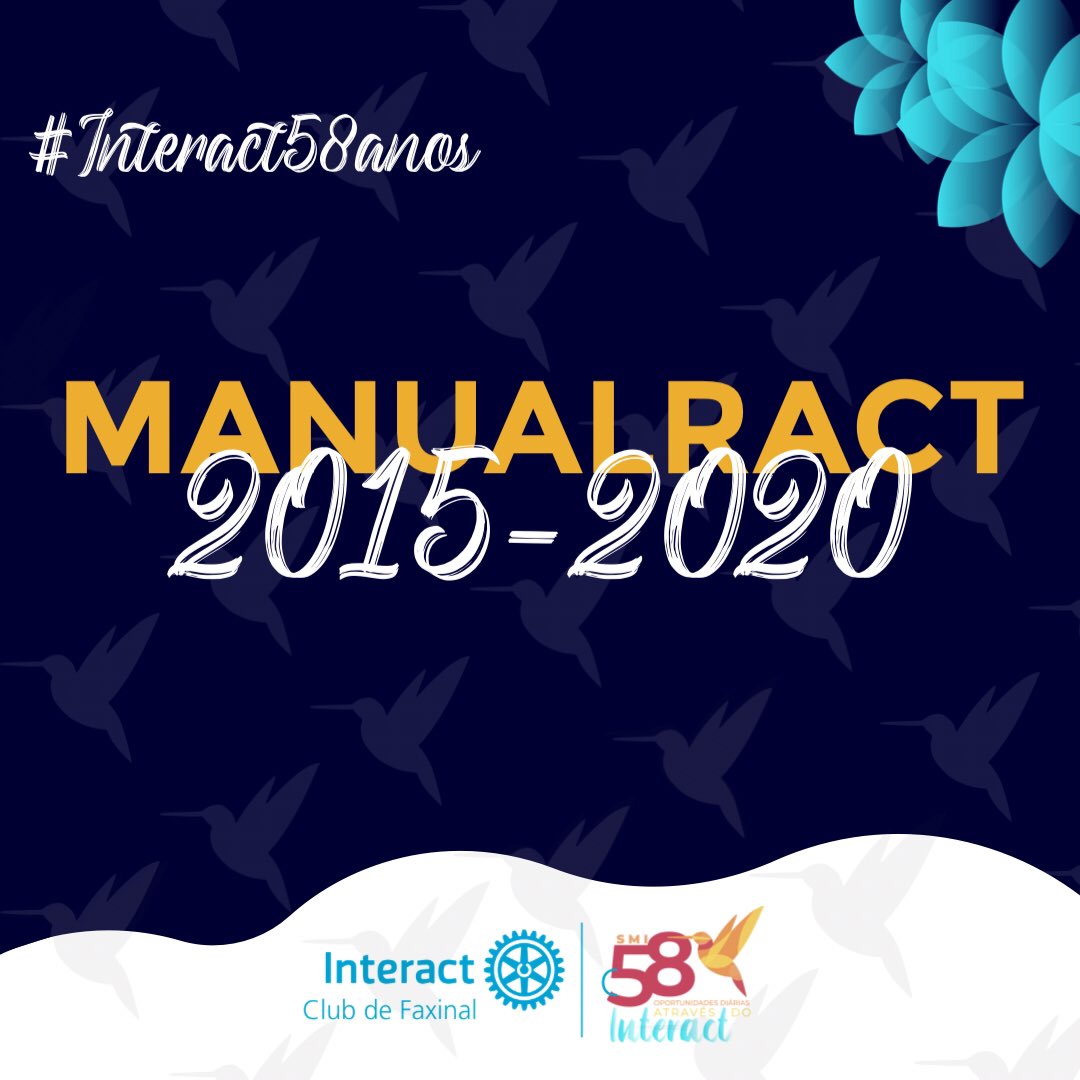 icfaxinal's tweet photo. 4° dia: Dia Mundial do Interact ⚙️

O Interact Club produziu um “manualract” com alguns de nossos tempos de gestão 2015 até agora. 💙

#interact58anos #smi2020 #ic4710 #interactfaxinal https://t.co/4I3U1eIEMc