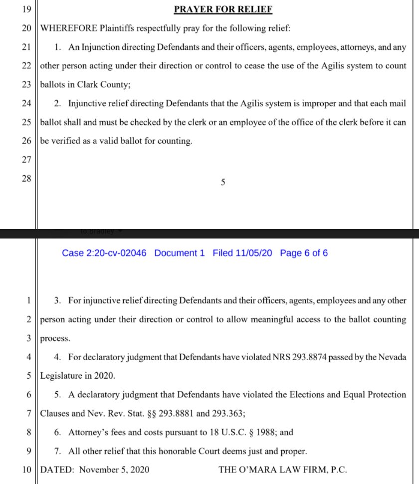 Riley Snyder On Twitter Just In The Promised Lawsuit By The Realdonaldtrump Campaign Against Clark County Has Been Filed In Federal District Court Plaintiffs Are The Las Vegas Woman Jill Stokke Who