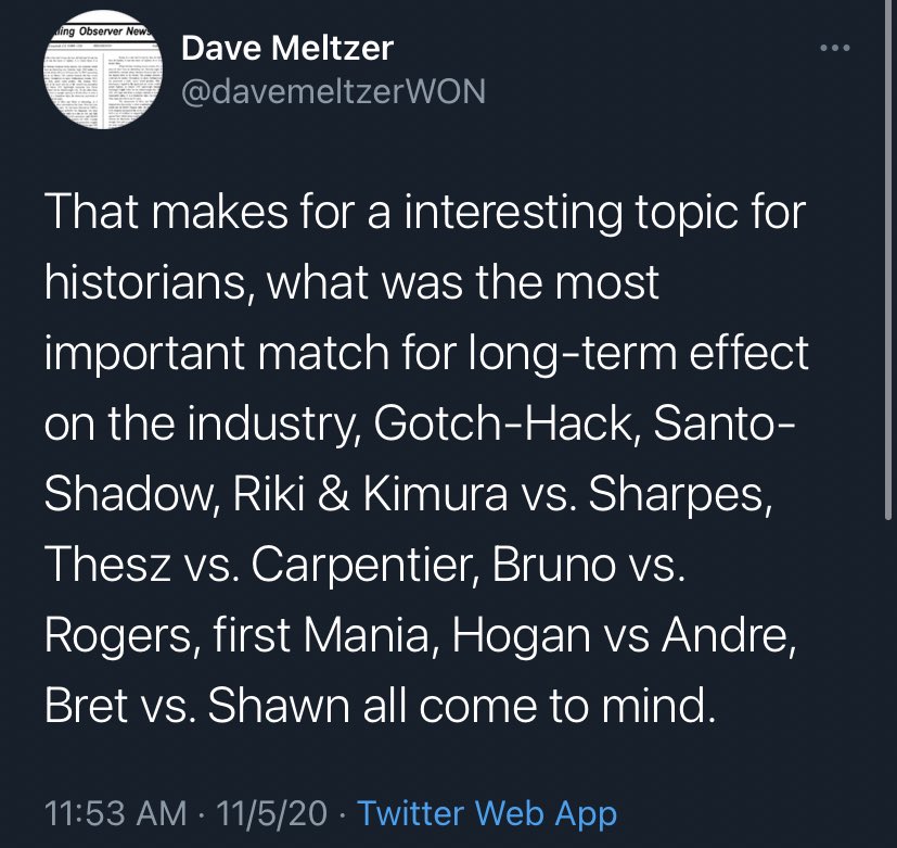 Probably no one who likes Melty would answer it this way but now it may very well be Bayley/Sasha in Brooklyn.