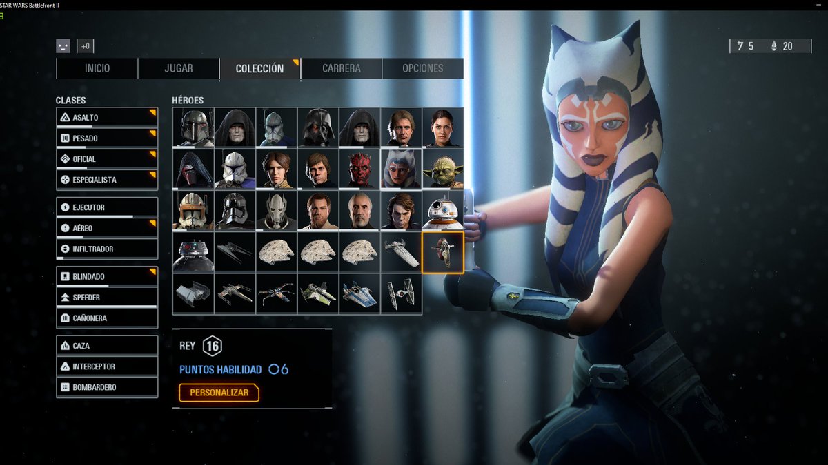 Silvermind_9's tweet photo. Adivinen quien ya consiguió la skin de Rey y ahora ya tiene a Ahsoka🌚 https://t.co/O5Soub3OHP