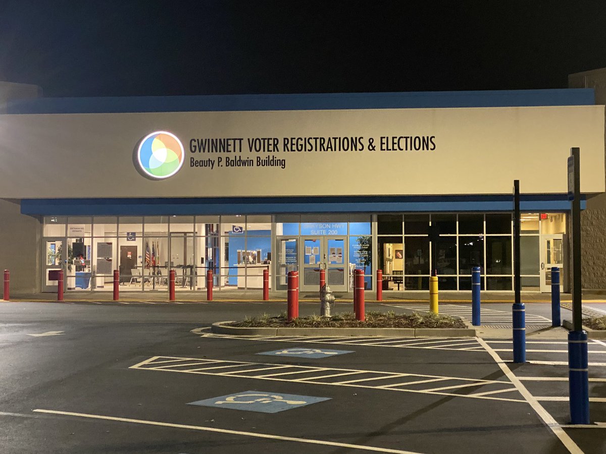 MattWSB's tweet photo. Gwinnett County has the most outstanding ballots in Georgia right now with 4,800. Ballot adjudicators finished the remaining flagged ballots and went home at 10pm and will return tomorrow. Results should be pushed through to the state in the AM. Gwinnett is a blue county. https://t.co/jKG9fcjMVO