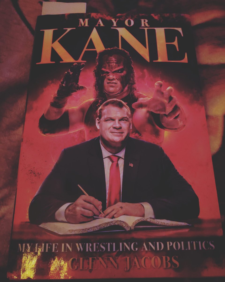 JeremiahJayven's tweet photo. Have a nee pick up, I received this today in the mail, it's #MayorKane . Kane is one of my childhood favorites wrestlers from WWE. So far from reading this book I've learned alot of Glenn Jacobs.
#WWE #Kane @GlennJacobsTN https://t.co/198x0AGswq